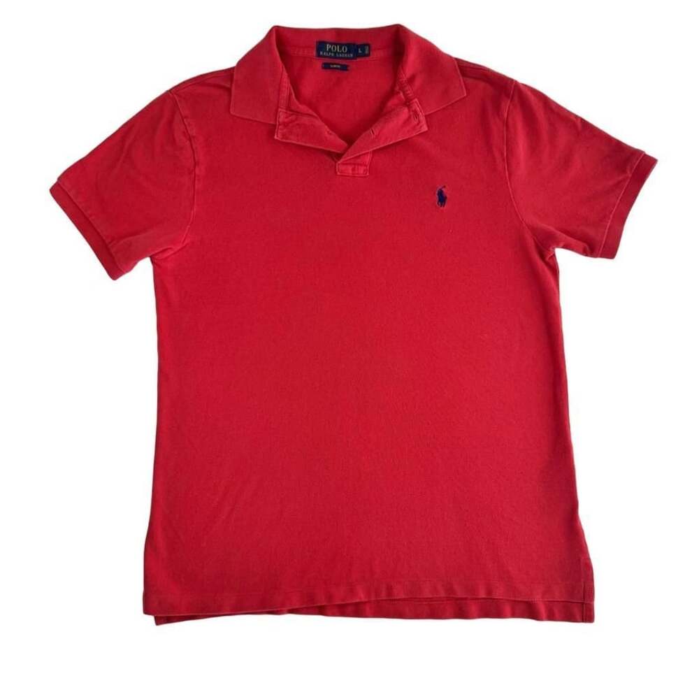Polo Ralph Lauren Polo Shirt Size L Red Slim Fit